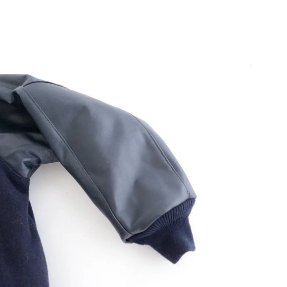 VTG Reed Sportswear Navy 100% Wool And Leather Detroit Police Supporter Jacket L - Picture 6 of 15
